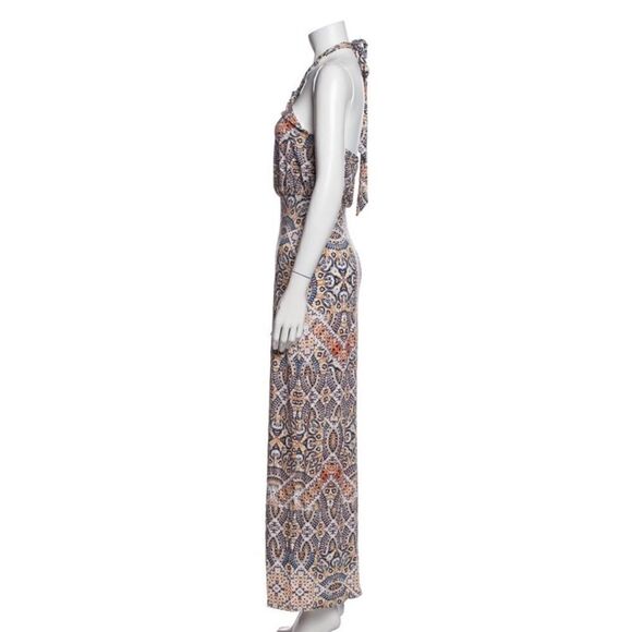 ☀️ Cynthia Rowley Halter Printed Jersey Knit Maxi Dress kaleidoscope boho - Picture 2 of 9